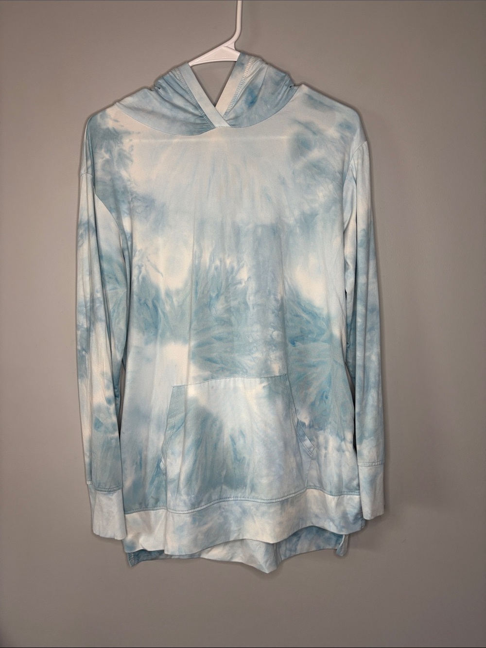 Light Blue Tie-Dye Hoodie Sweatshirt